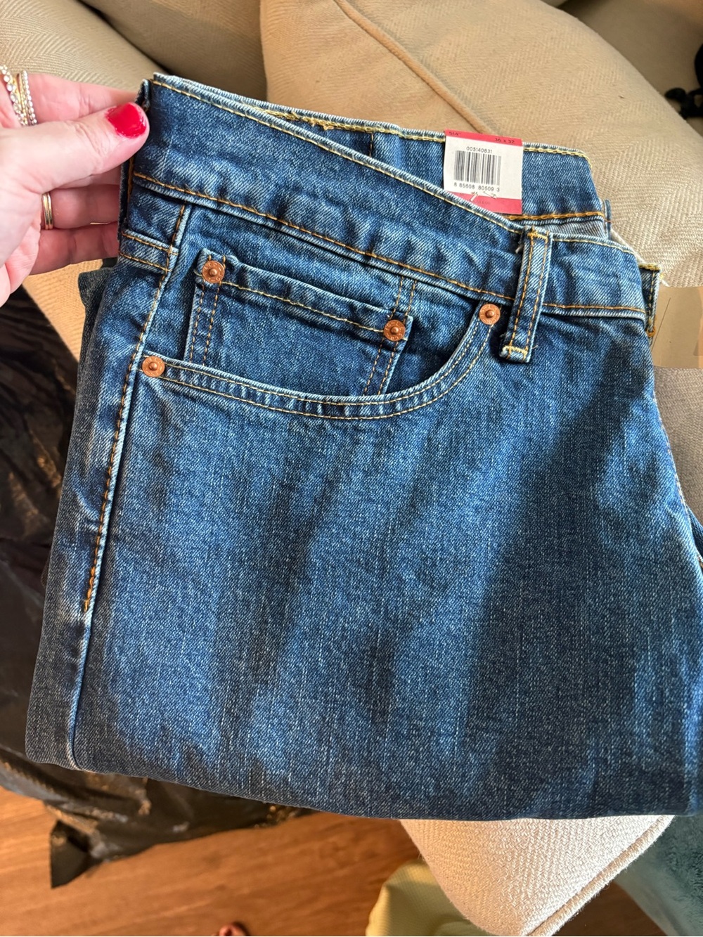 Levi's mens Dark Blue Straight Leg Jeans